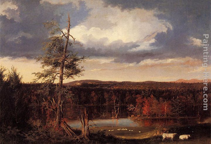 Landscape, the Seat of Mr. Featherstonhaugh in the Distance painting - Thomas Cole Landscape, the Seat of Mr. Featherstonhaugh in the Distance art painting